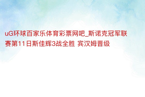 uG环球百家乐体育彩票网吧_斯诺克冠军联赛第11日斯佳辉3战全胜 宾汉姆晋级