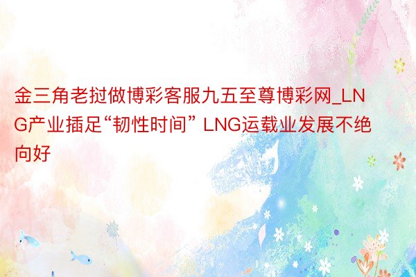 金三角老挝做博彩客服九五至尊博彩网_LNG产业插足“韧性时间” LNG运载业发展不绝向好